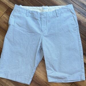 GAP White and Light Blue Seersucker Shorts